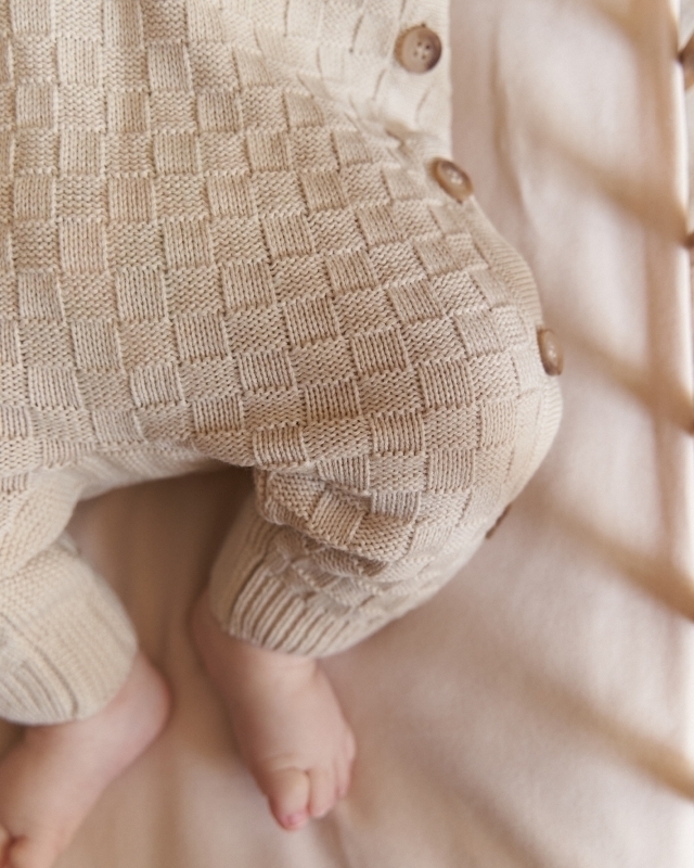 Комбинезон детский из шерсти мериноса Кремовый Фото 4