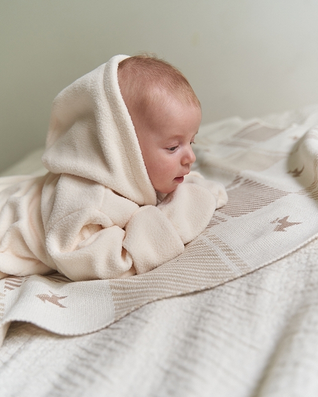 Комбинезон детский из шерпы утепленный Молочный Фото 6