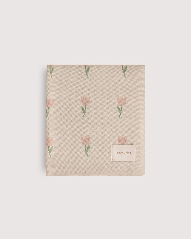 Плед вязаный Flowers Tulip Топленое молоко Фото 1