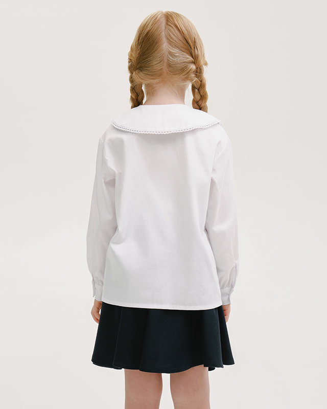 Блуза с длинным рукавом для девочки Белый Фото 7