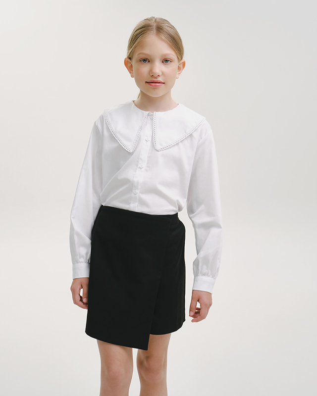 Блуза с длинным рукавом для девочки Белый Фото 1