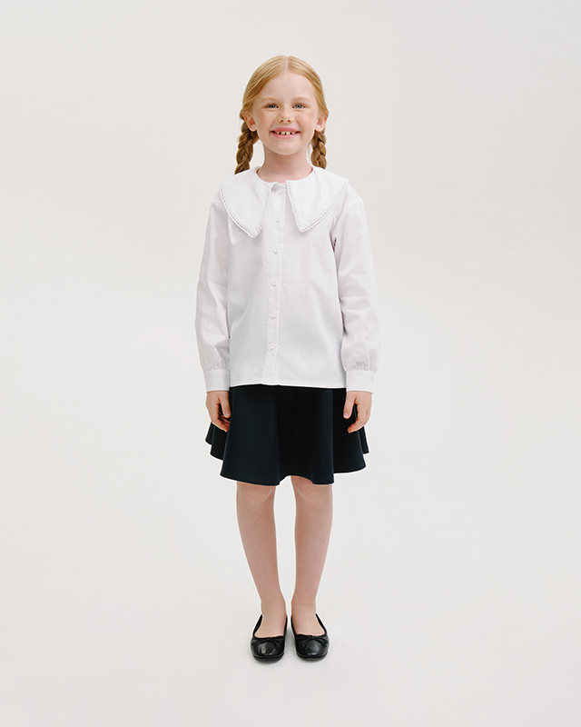 Блуза с длинным рукавом для девочки Белый Фото 5