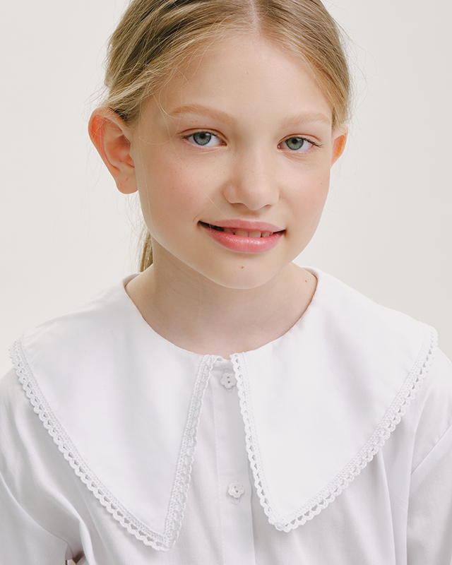 Блуза с длинным рукавом для девочки Белый Фото 2