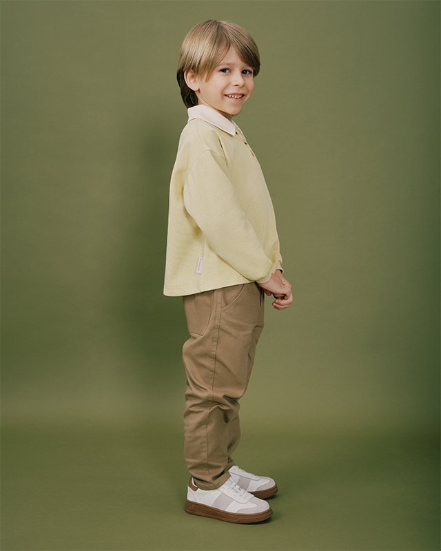 Детские базовые брюки Бежевые Фото 4