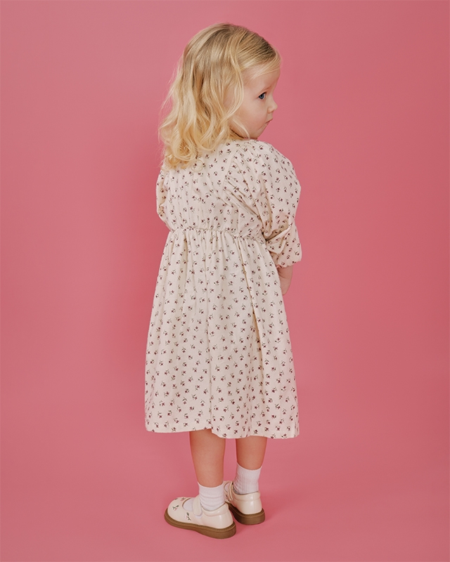 Платье для девочки из фланели Молочный Фото 3