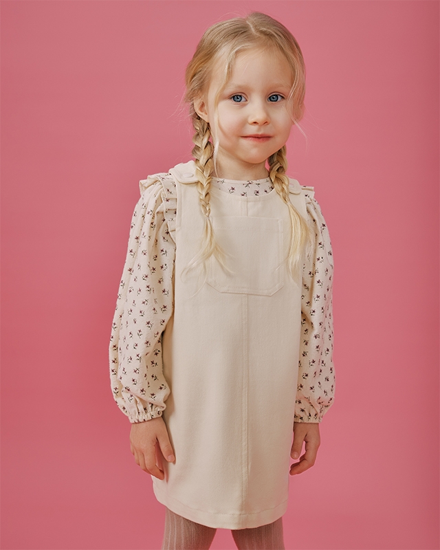 Блуза для девочки из фланели Молочный Фото 4