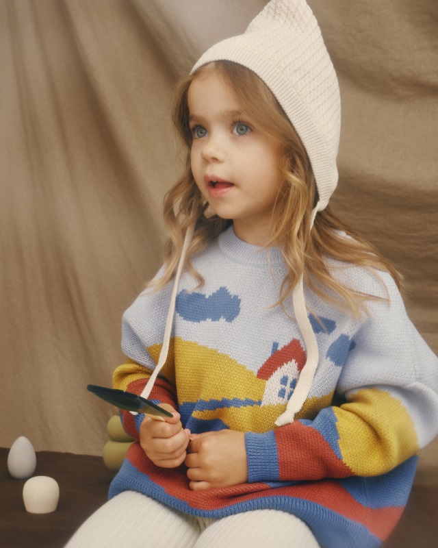 Детский свитер с норвежским узором и шарф спицами