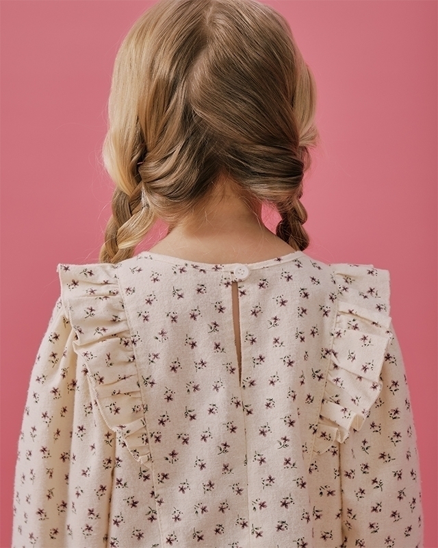 Блуза для девочки из фланели Молочный Фото 3