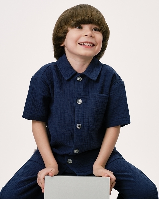 Рубашка детская Темно-синий Фото 2