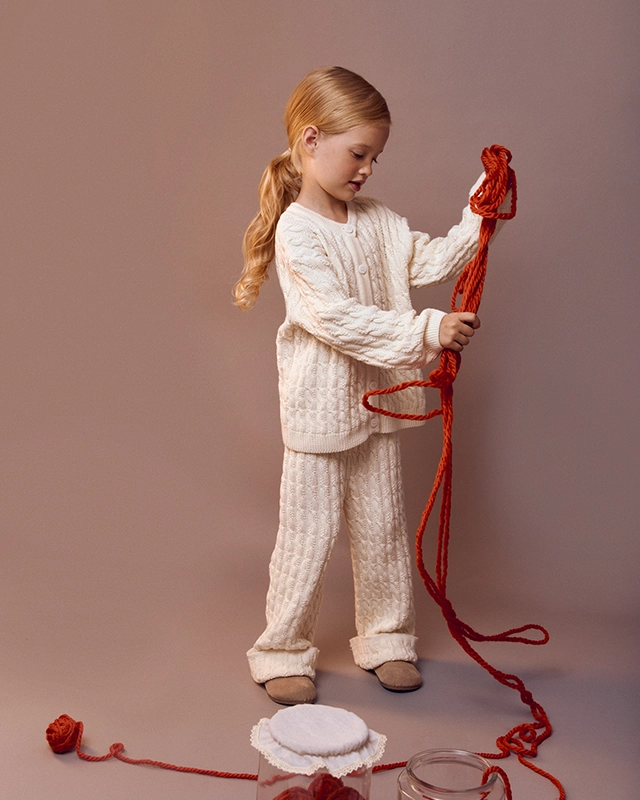 Кардиган детский шерстяной Молочный Фото 1