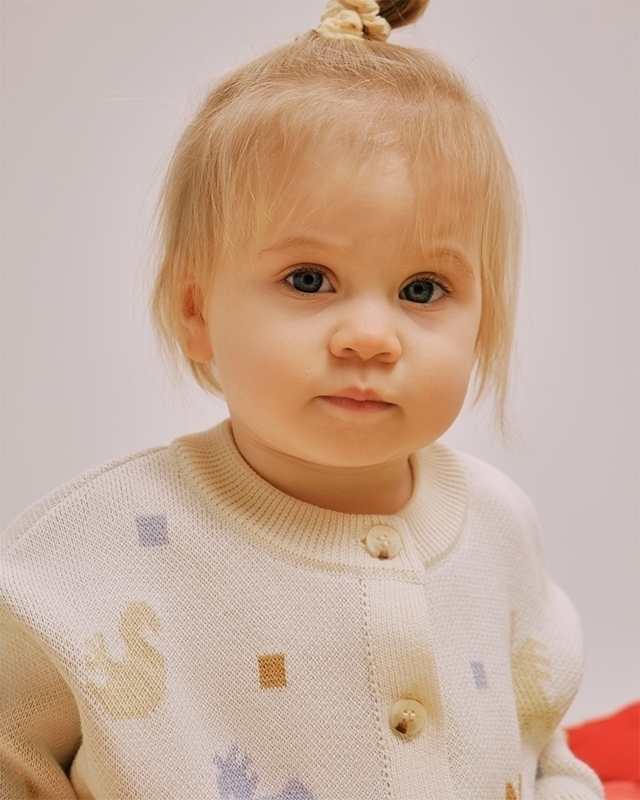 Кардиган детский с рисунком Экрю Фото 5