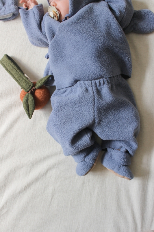 Штанишки из хлопковой шерпы Дымчато-синий Фото 2