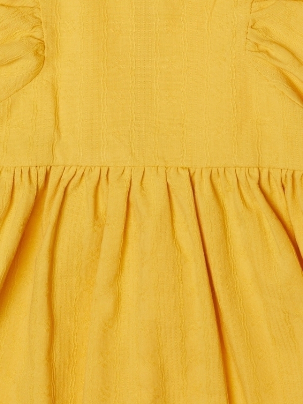 Платье из фактурного хлопка Горчица Фото 6