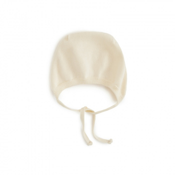 Baby bonnet with strings Ecru